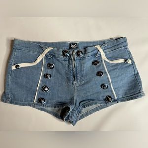 D&G Dolce & Gabbana Jean Short Sailor Hot Pants Italian Size 44